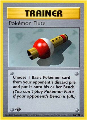 Pokemon (Base Set) card 86/102 Pokemon Flute (1st Edition) - Shadowless