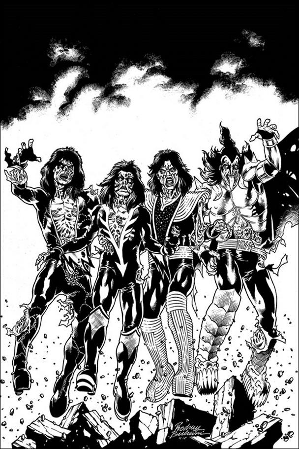 Kiss Zombies issue 1-J Rodney Buchemi 1:21 Virgin Black & White Cover