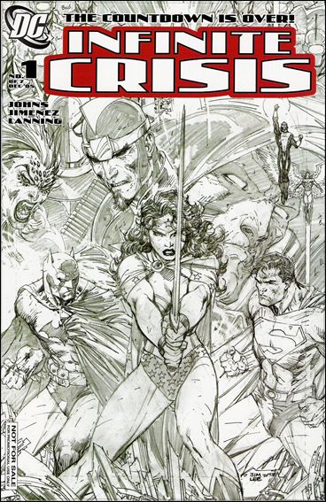 Infinite Crisis issue 1-C Jim Lee RRP Sketch Cover