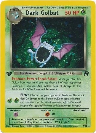 Pokemon: Team Rocket (Base Set) card 7 Dark Golbat (Holo) - 1st Edition