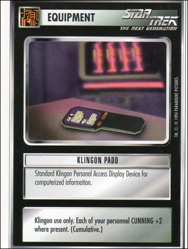 Star Trek: Premiere Unlimited (Base Set) card 59 Klingon PADD 