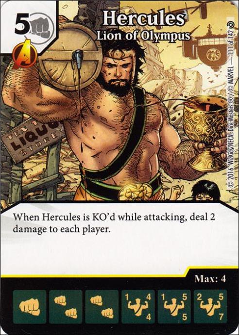 Marvel Dice Masters Civil War card 111 Hercules: Lion of Olympus 