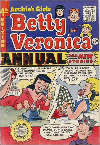 Archie's Girls, Betty and Veronica Annual issue 4-B 35 Cent Price Cover