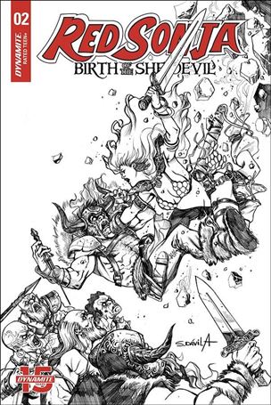 Red Sonja: Birth of the She-Devil issue 2-E Sergio Davila 1:20 Black & White Cover