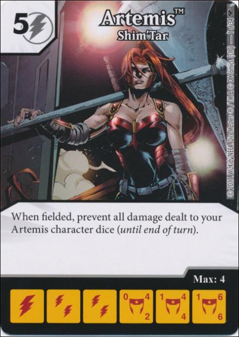 DC Comics Dice Masters Superman and Wonder Woman Starter Set card 1 Artemis: Shim'Tar