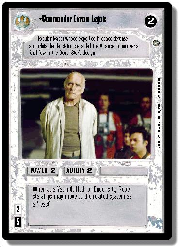 Star Wars: A New Hope Limited (Base Set) card 99 Commander Evram Lajaie