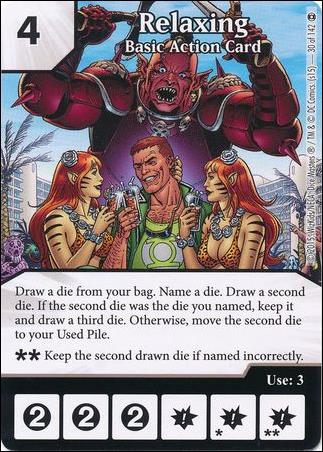 DC Comics Dice Masters War of Light card 30 Relaxing: Basic Action Card