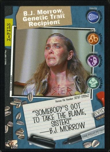 X-Files: The Truth Is Out There (Base Set) card XF97-0119v2 B.J. Morrow, Genetic Trait Recipient