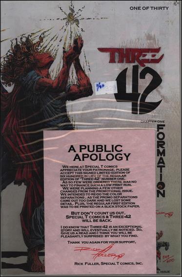 Three 42 issue 1-B Public Apology Edition (Signed by Fuller) 1/600