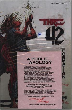 Three 42 issue 1-B Public Apology Edition (Signed by Fuller) 1/600