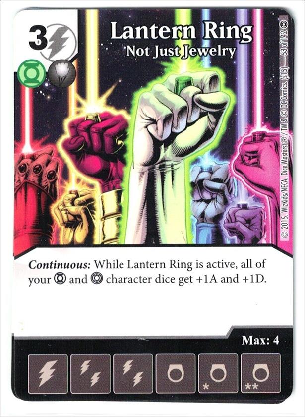 DC Comics Dice Masters War of Light card 53 Lantern Ring: Not Just Jewelry 