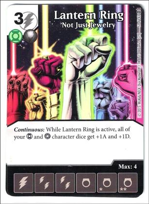 DC Comics Dice Masters War of Light card 53 Lantern Ring: Not Just Jewelry 