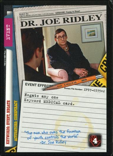 X-Files: The Truth Is Out There (Base Set) card XF97-0375v2 Dr. Joe Ridley
