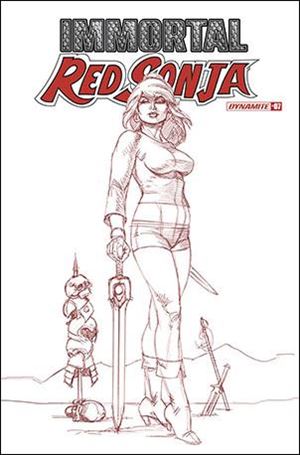 Immortal Red Sonja issue 7-O Joseph Michael Linsner Fiery Red Sketch Cover