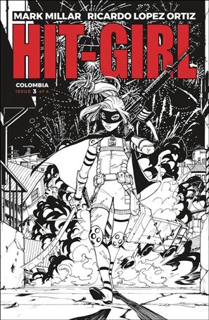 Hit-Girl (2018) issue 3-B Amy Reeder Black and White Cover