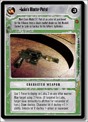 Star Wars: Cloud City Limited (Base Set) card 180 Luke's Blaster Pistol