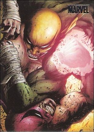 Marvel Heroes and Villains (Silver Foil Parallel Base Set) card 22 Iron Fist vs Quan Yaozu