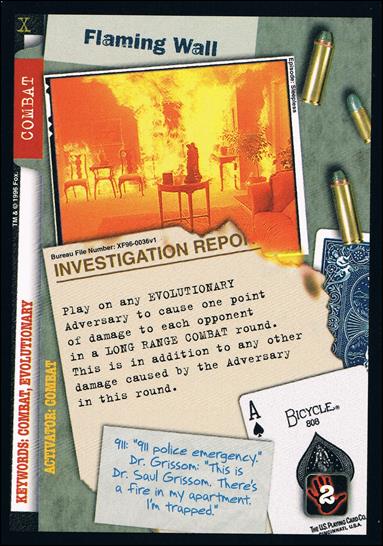 X-Files: Premiere Edition (Base Set) card XF96-0036v1 Flaming Wall