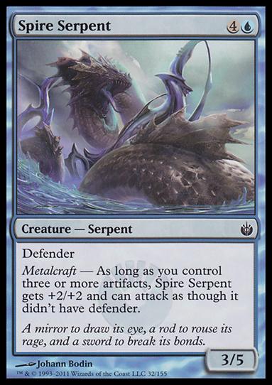 Magic the Gathering: Mirrodin Besieged (Base Set) card 32 Spire Serpent