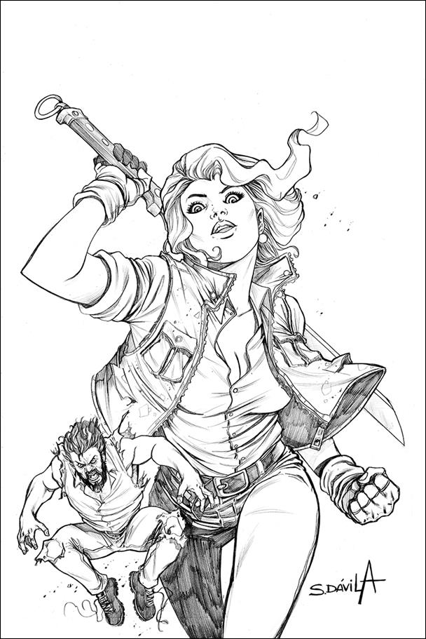 Death to the Army of Darkness issue 3-F Sergio Davila 1:11 Black & White Virgin Cover