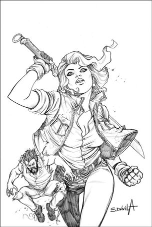 Death to the Army of Darkness issue 3-F Sergio Davila 1:11 Black & White Virgin Cover