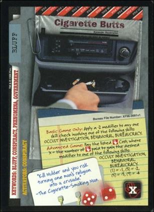 X-Files: Premiere Edition (Base Set) card XF96-0091v1 Cigarette Butts