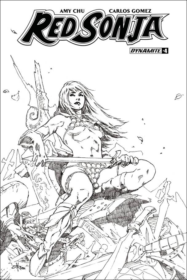 Red Sonja (2017) issue 4-H Mel Rubi 1:30 Black and White Cover
