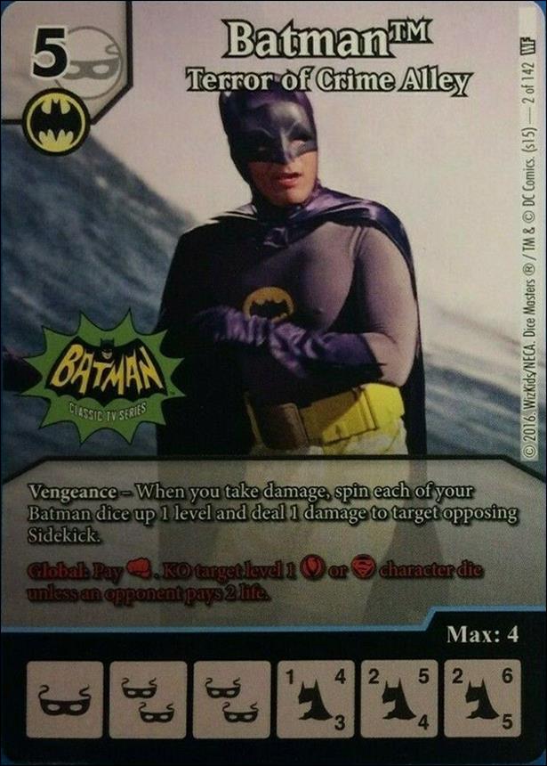 DC Comics Dice Masters World's Finest card 2-D Batman: Terror of Crime Alley (Alternate Art)