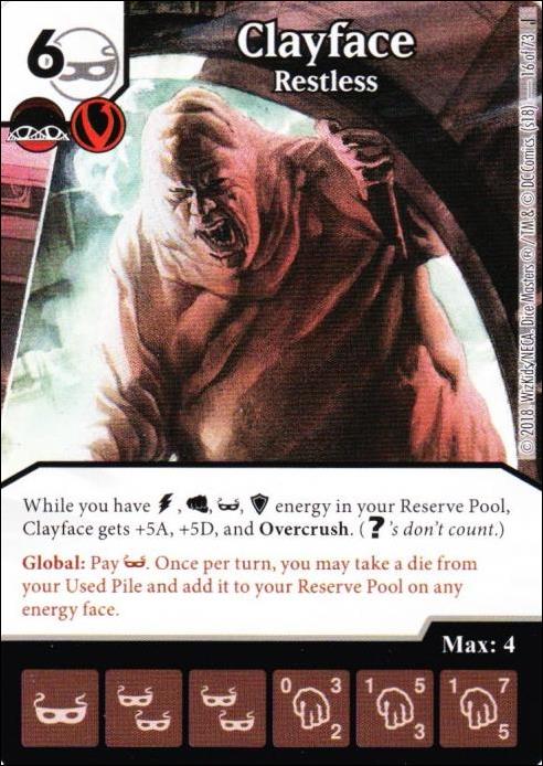 DC Comics Dice Masters Justice card 16 Clayface: Restless