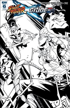 Street Fighter x G.I. Joe issue 6-D Khary Randolph 1:25 Black & White Cover