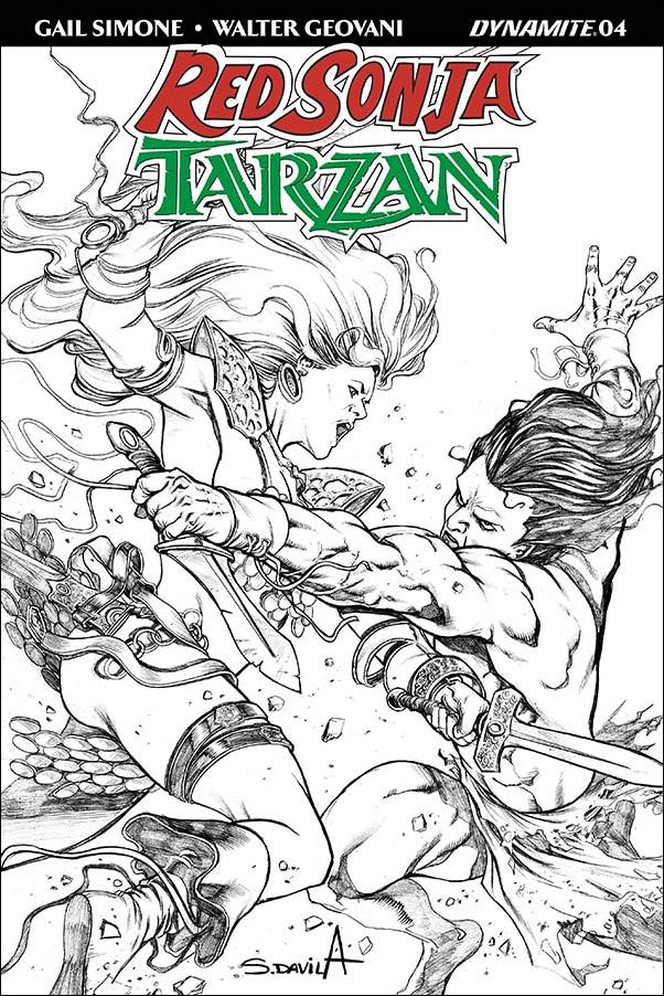 Red Sonja / Tarzan issue 4-F Sergio Davila 1:20 Black & White Cover