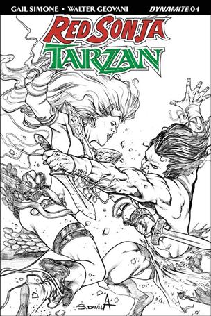 Red Sonja / Tarzan issue 4-F Sergio Davila 1:20 Black & White Cover