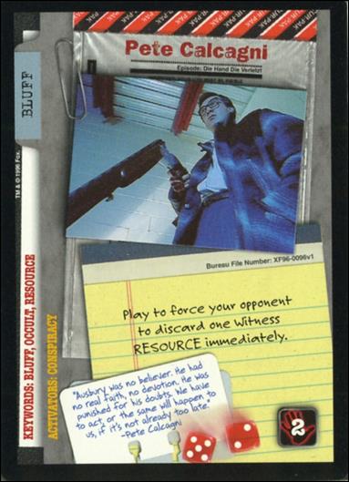 X-Files: Premiere Edition (Base Set) card XF96-0096v1 Pete Calcagni
