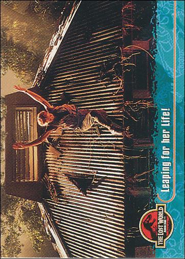Lost World: Jurassic Park (Base Set) card 33 Leaping for her Life!