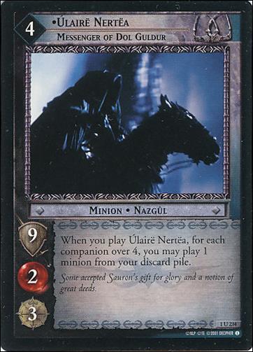 Lord of the Rings: The Fellowship of the Ring (Base Set) card 1 U 234 Ulaire Nertea