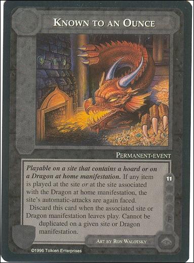 Middle-Earth: The Dragons (Base Set) card 81 Known to an Ounce