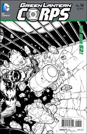 Green Lantern Corps (2011) issue 16-B Wraparound 1:25 Black and White Cover