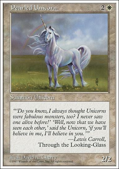 Magic the Gathering: 5th Edition (Base Set) card 50 Pearled Unicorn