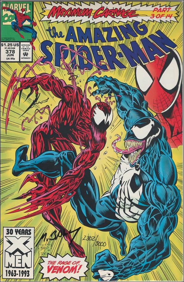 Amazing Spider-Man (1963) issue 378-C DF Maximum Carnage Set Signed by Bagley 1/3000