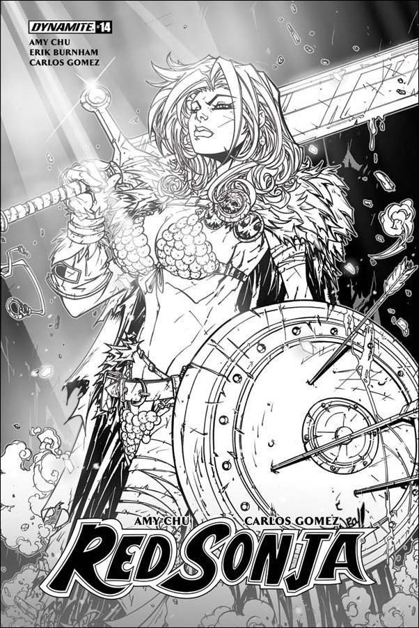 Red Sonja (2017) issue 14-F Jonboy Meyers B&W Cover