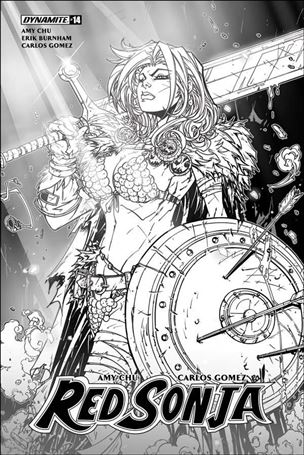 Red Sonja (2017) issue 14-F Jonboy Meyers B&W Cover