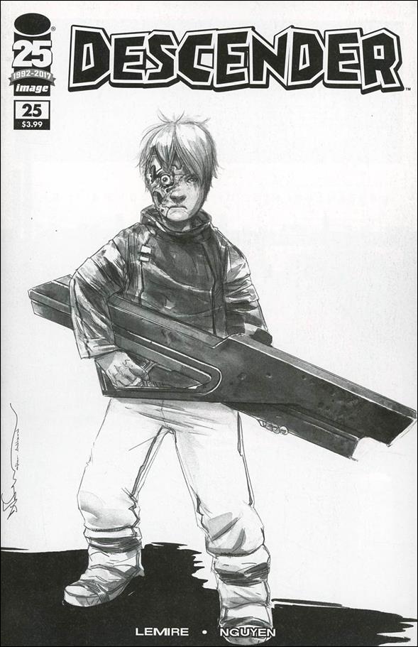 Descender issue 25-D Dustin Nguyen Walking Dead Tribute B/W Cover