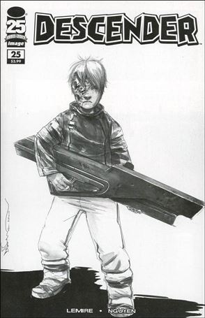 Descender issue 25-D Dustin Nguyen Walking Dead Tribute B/W Cover