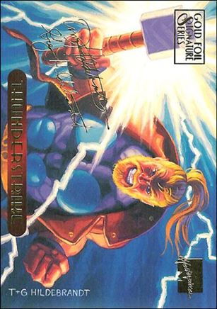 1994 Marvel Masterpieces (Gold-Foil Signature Parallel Base Set) card 125 Thunderstrike