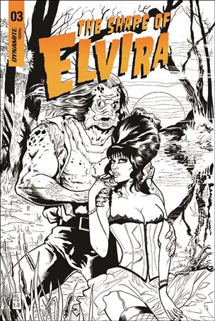 Shape of Elvira issue 3-G Dave Acosta 1:30 Black & White Cover