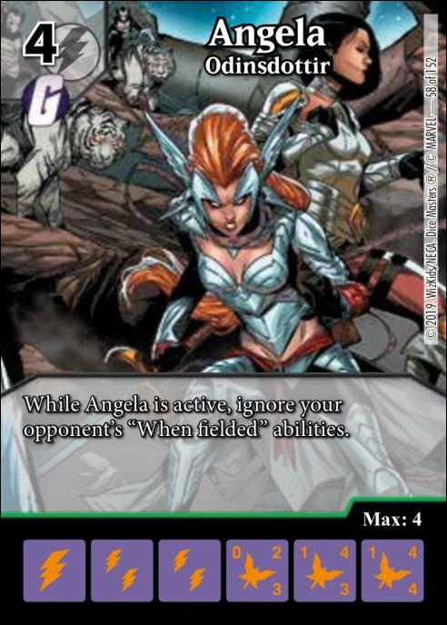 Marvel Dice Masters  Avengers Infinity Gauntlet card 58 Angela: Odinsdottir