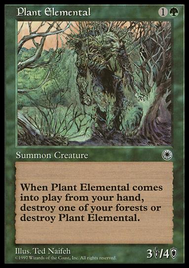 Magic the Gathering: Portal (Base Set) card 181 Plant Elemental