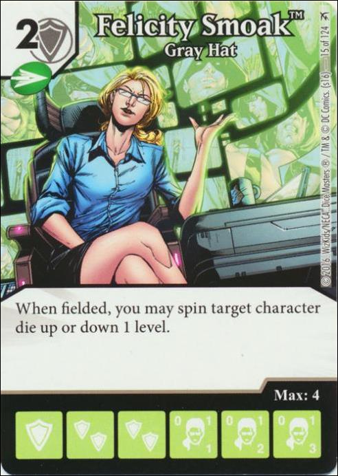 DC Comics Dice Masters Green Arrow and The Flash card 15 Felicity Smoak: Gray Hat