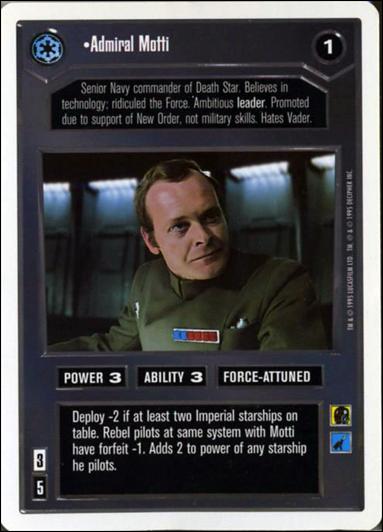 Star Wars: Premiere Unlimited (Base Set) card 23 Admiral Motti