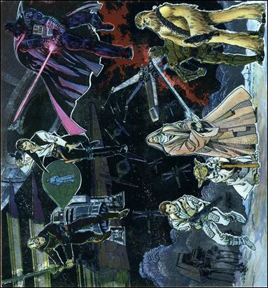 Star Wars Galaxy: Series 1 (Uncut Etched Foil Sheet) card nn Uncut Sheet of 6 Etched Foil Cards